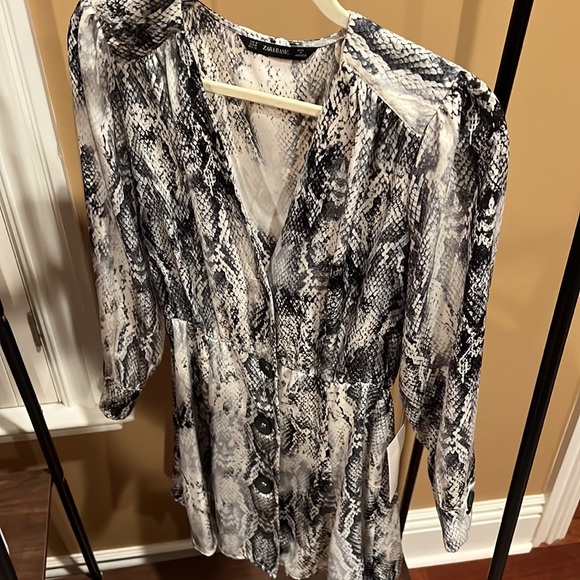 ZARA Snake Print Longsleeve Dress, NWT - Picture 4 of 6